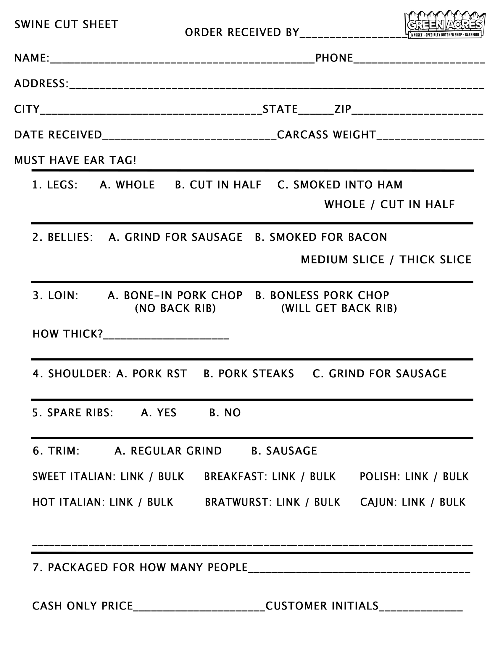 Sandwich Menu June 2021