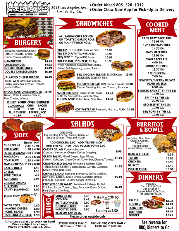 Sandwich Menu June 2021